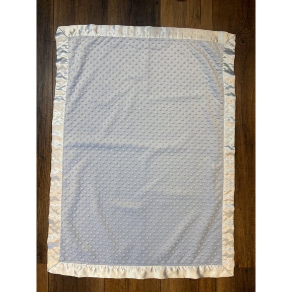 Baby Starters Blue Plush Baby Blanket Sensory Knobby  Satin Back & Trim - Picture 3 of 6